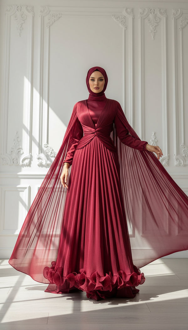 Swan Gown- Cherry Red