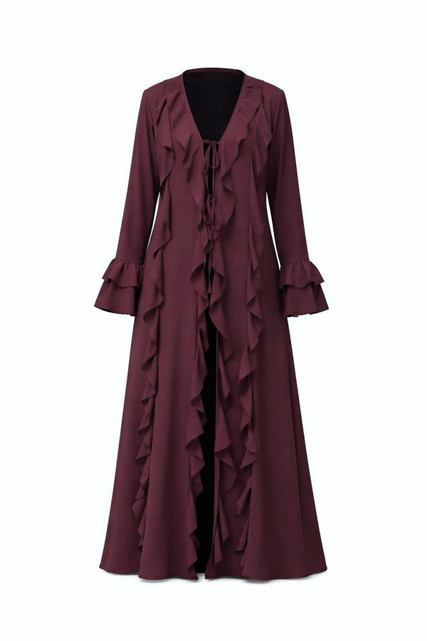 Ruffled Tie Abaya