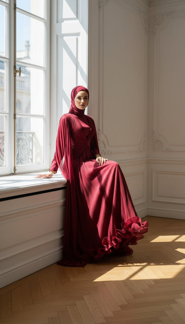 Swan Gown- Cherry Red