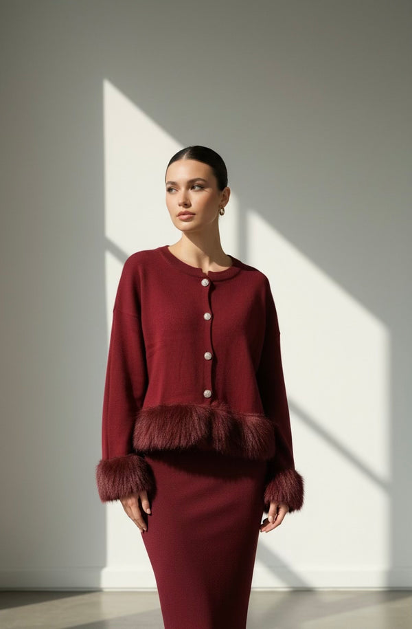 Fur Trim Sweater