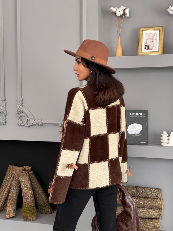 Checkered Bow Sweater