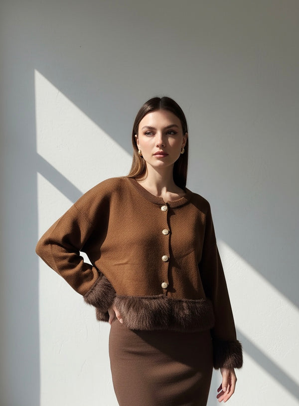 Fur Trim Sweater